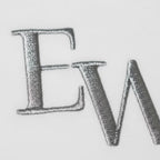 【Esther Wang】 EW 圓領精品刺繡印刷厚磅純精梳棉 T恤_白色＿男女同款